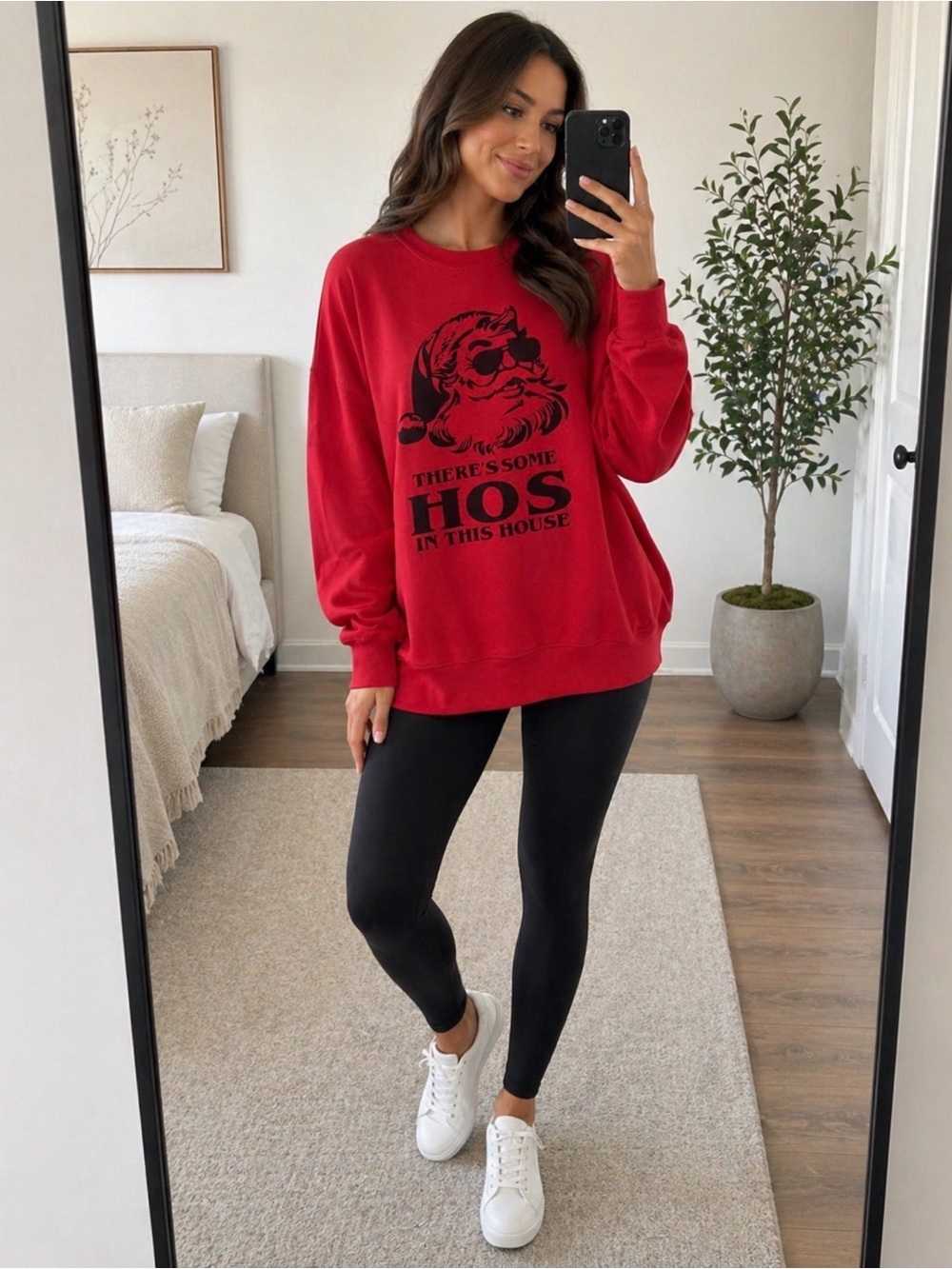 Gildan Red Graphic Sweatshirt Vibrant Cotton Blend Christmas